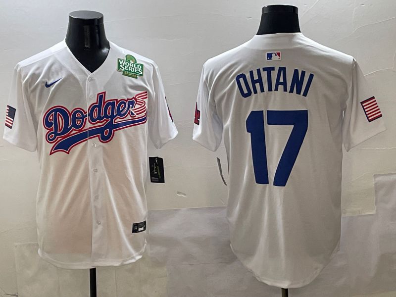 Men Los Angeles Dodgers #17 Ohtani White Second generation Joint Name Nike 2025 MLB Jersey style 5->los angeles dodgers->MLB Jersey